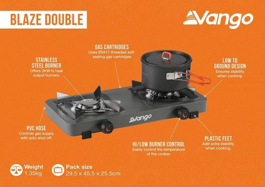 Vango Blaze Double Cooking Stove - Grey - Image 3