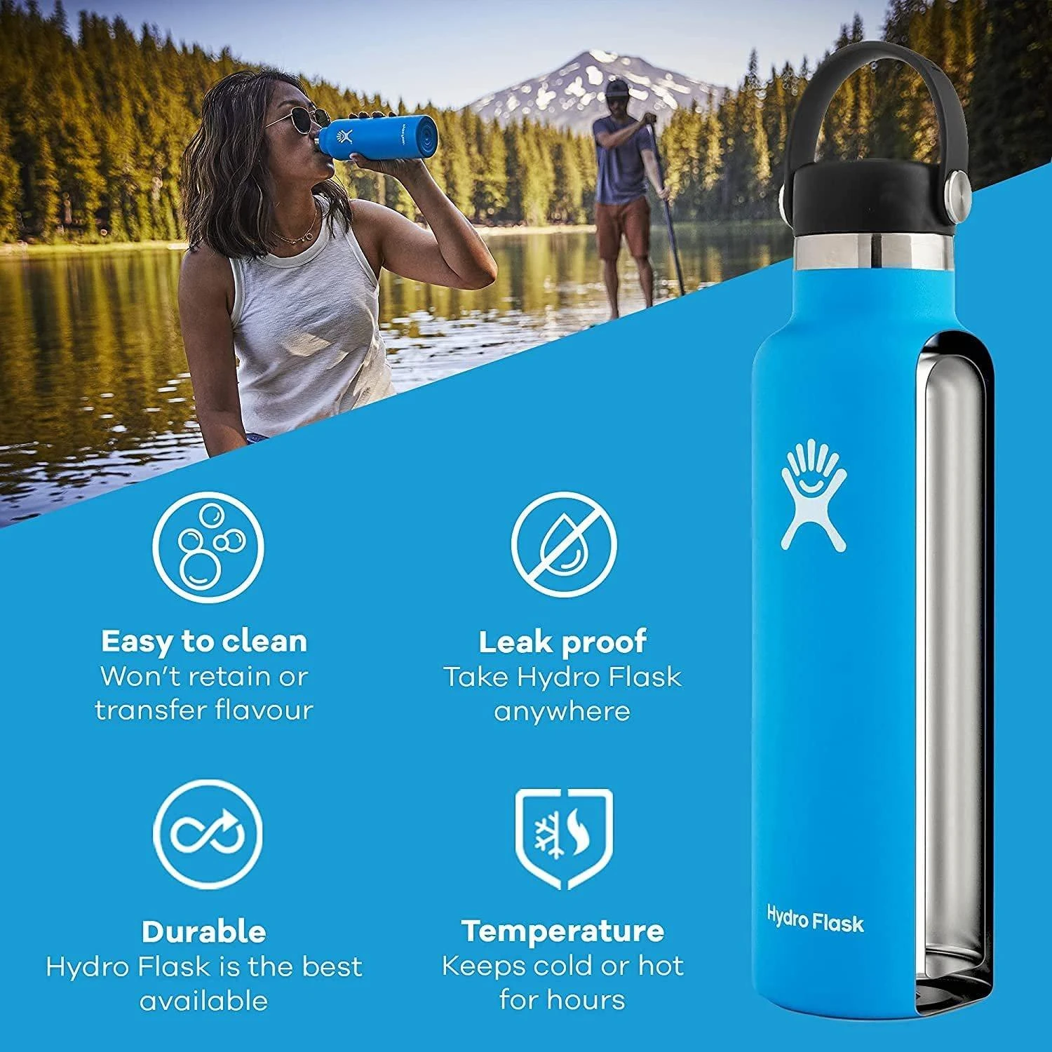 Hydro Flask 21oz Flex Standard Mouth - Rain - Image 3